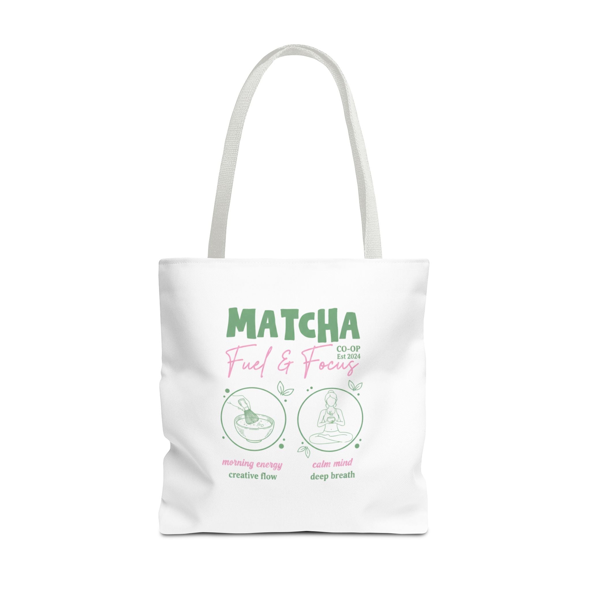 Eco Coffee Tea Shopper with 'Matcha: Fuel & Focus' Graphic