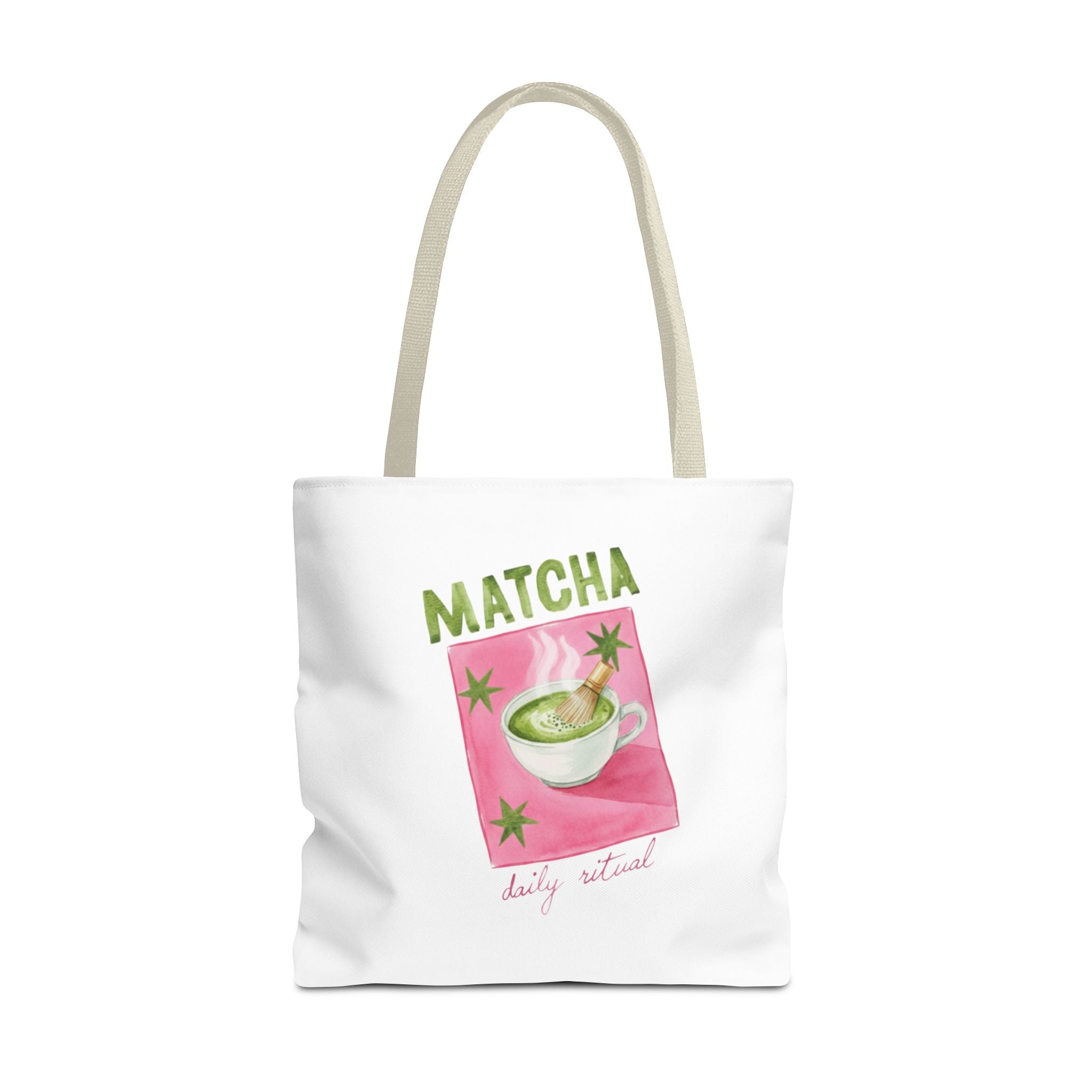 'Matcha Daily Ritual' Illustrated Tea Canvas Tote