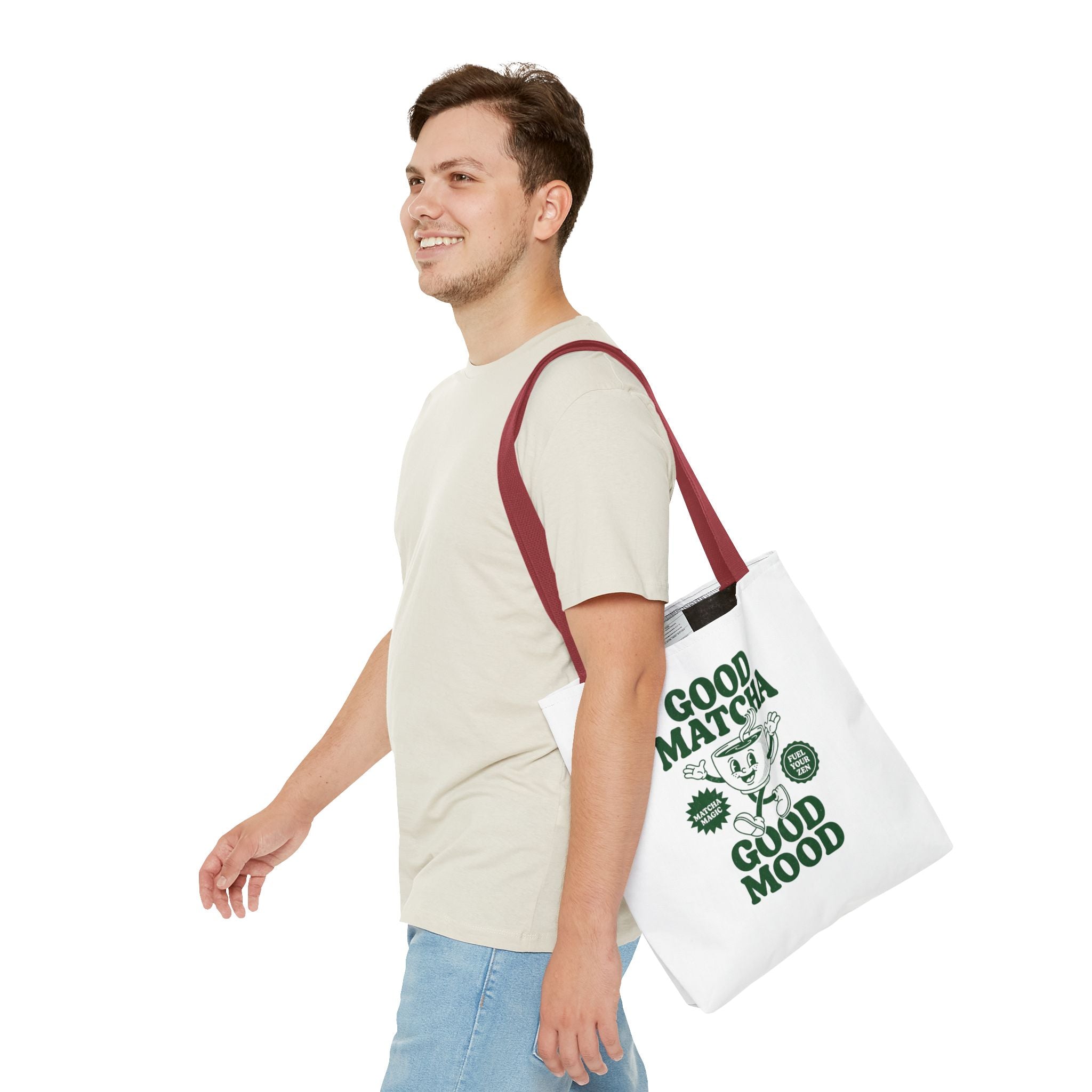 "Good Matcha Good Mood" Reusable Grocery & Coffee Lover Tote