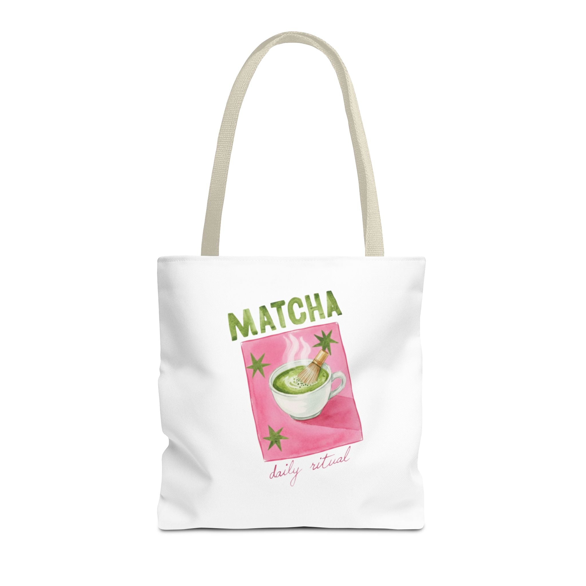 'Matcha Daily Ritual' Illustrated Tea Canvas Tote