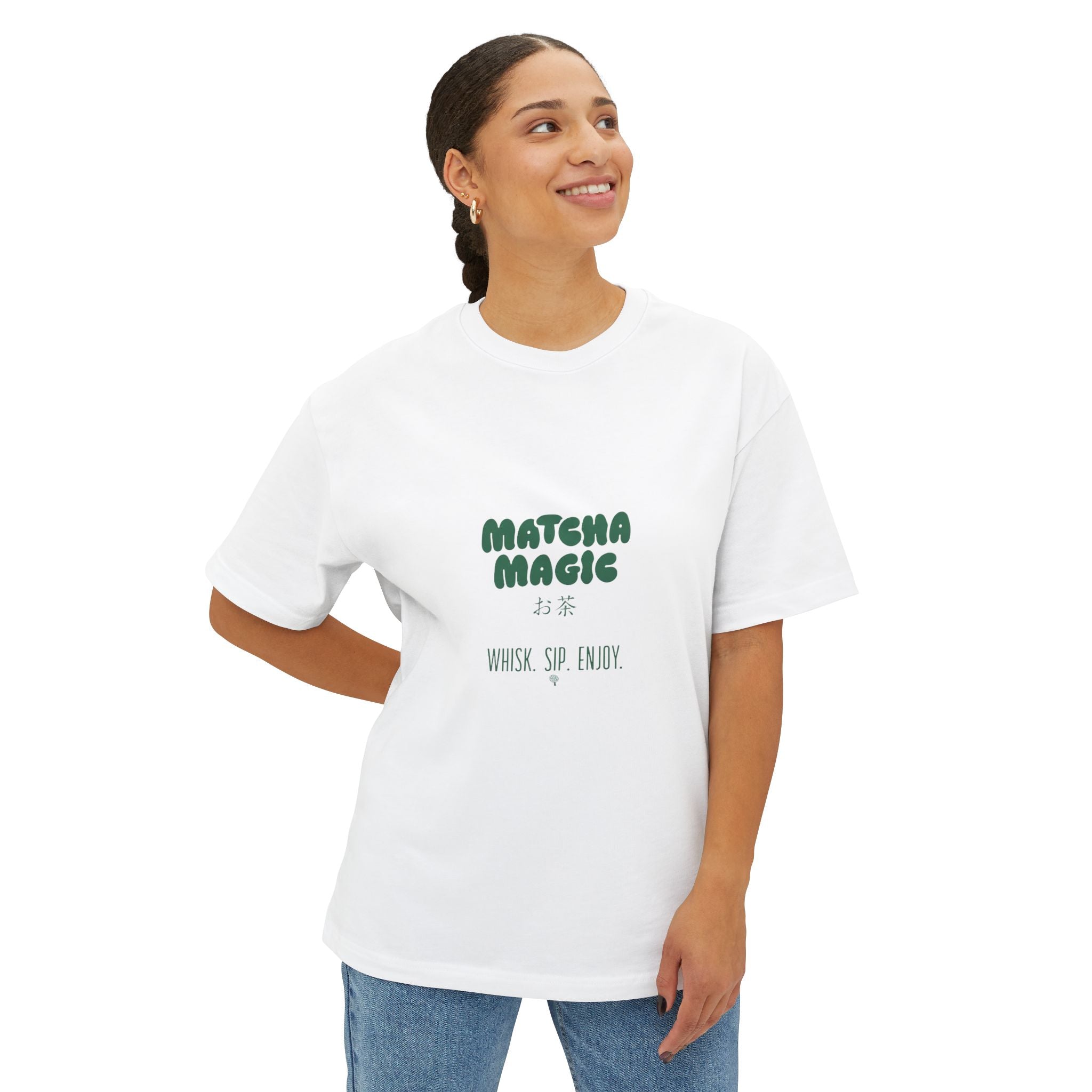 "Matcha Magic" Oversized Boxy T-Shirt for Tea Lovers