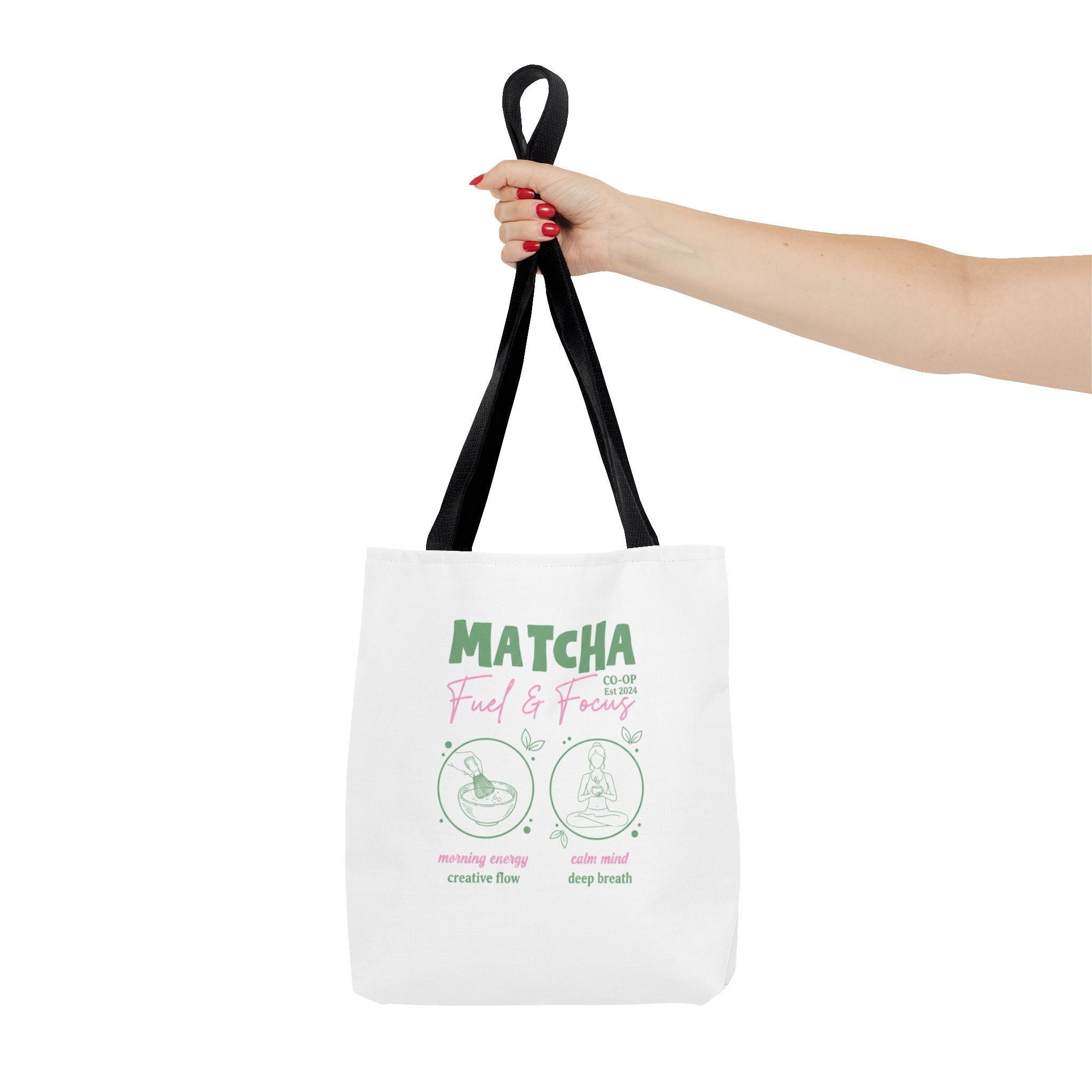 Eco Coffee Tea Shopper with 'Matcha: Fuel & Focus' Graphic