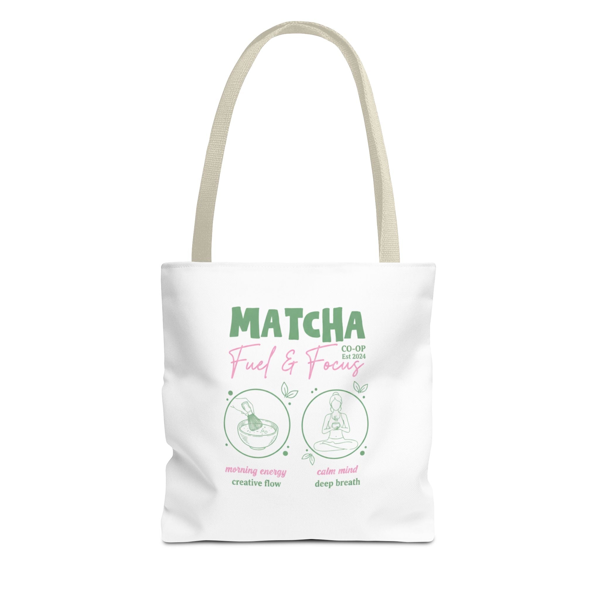 Eco Coffee Tea Shopper with 'Matcha: Fuel & Focus' Graphic