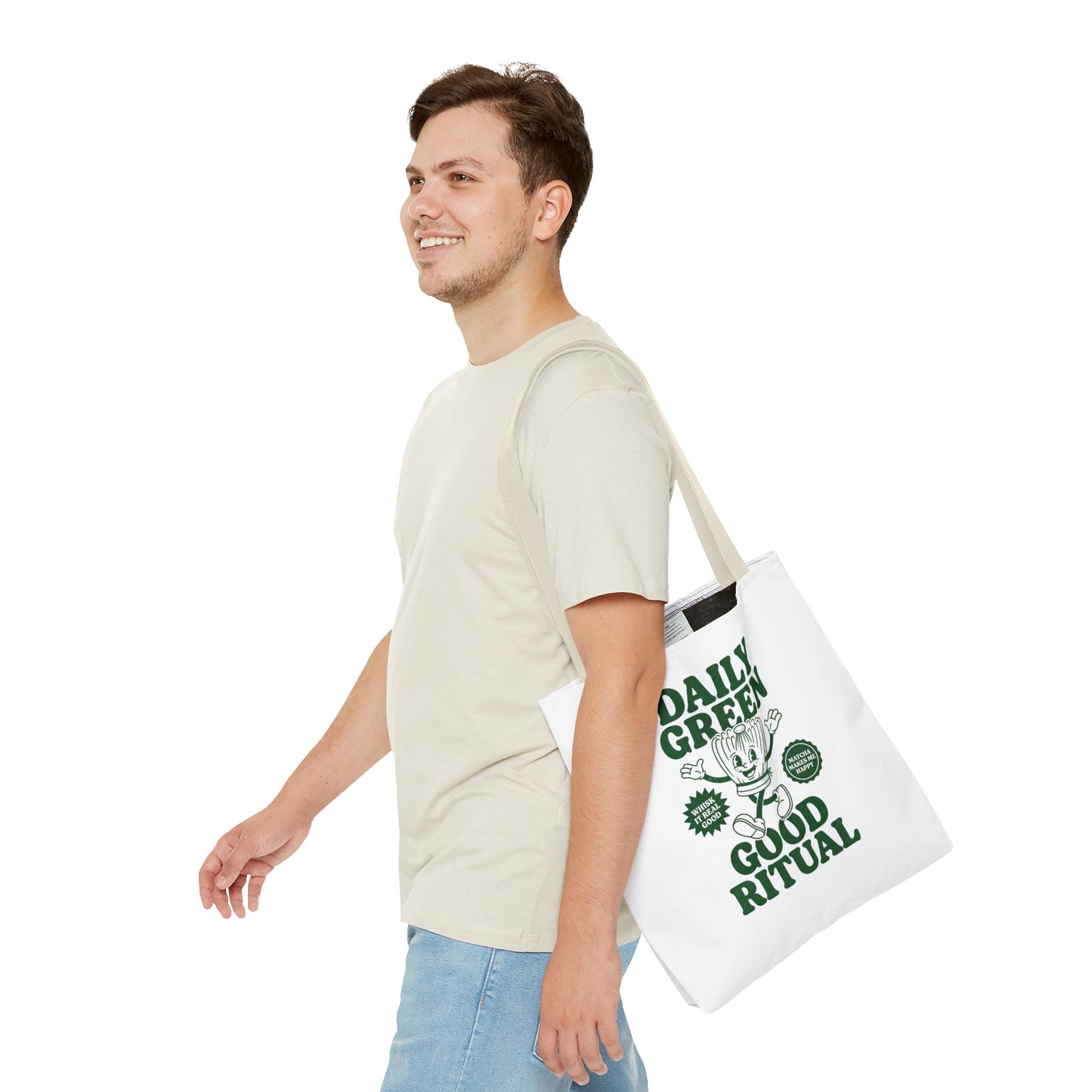 "Daily Green Good Ritual" Eco-Friendly Grocery Tote