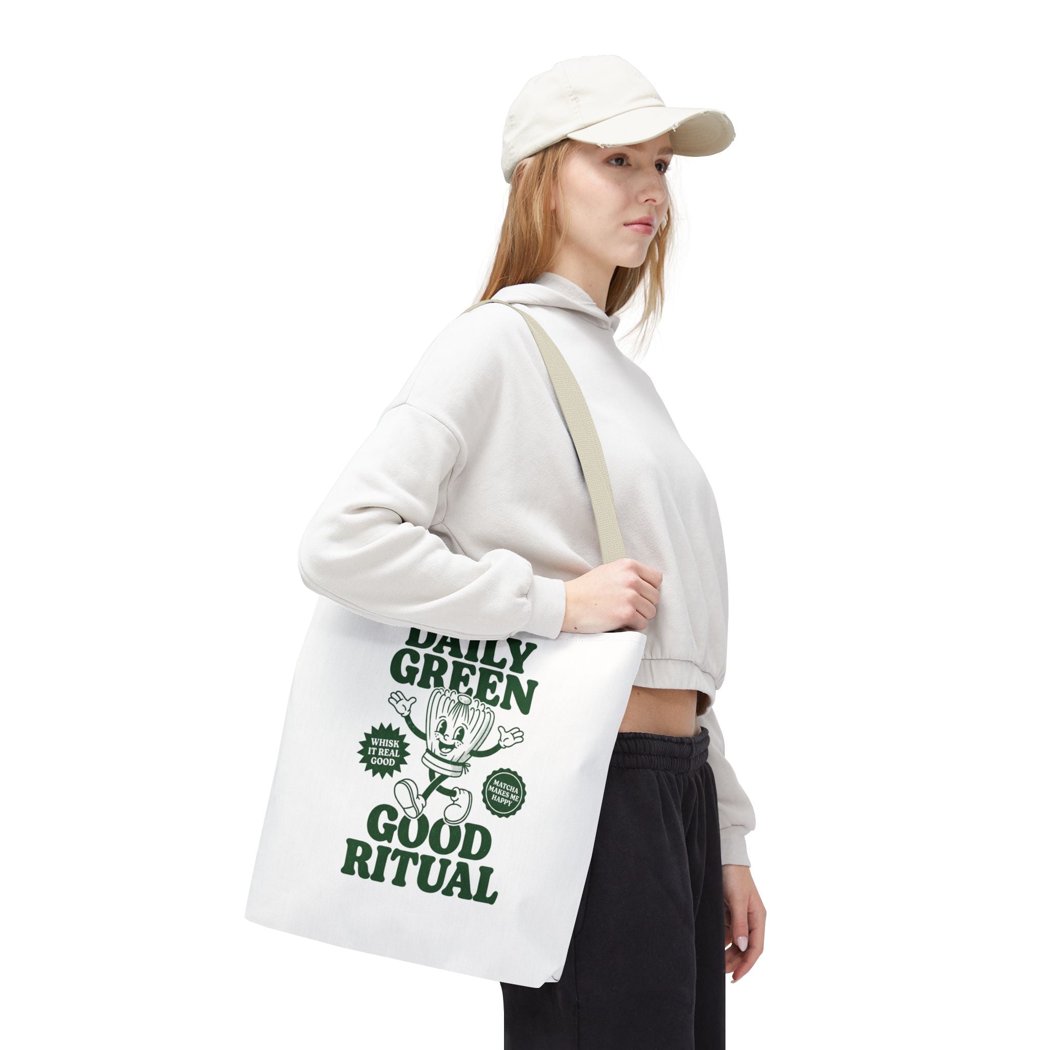 "Daily Green Good Ritual" Eco-Friendly Grocery Tote