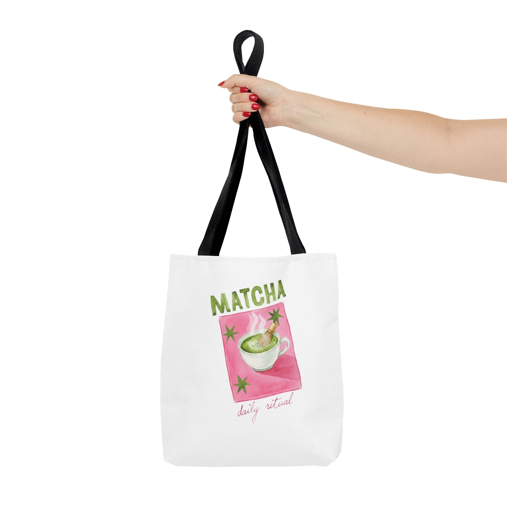 'Matcha Daily Ritual' Illustrated Tea Canvas Tote