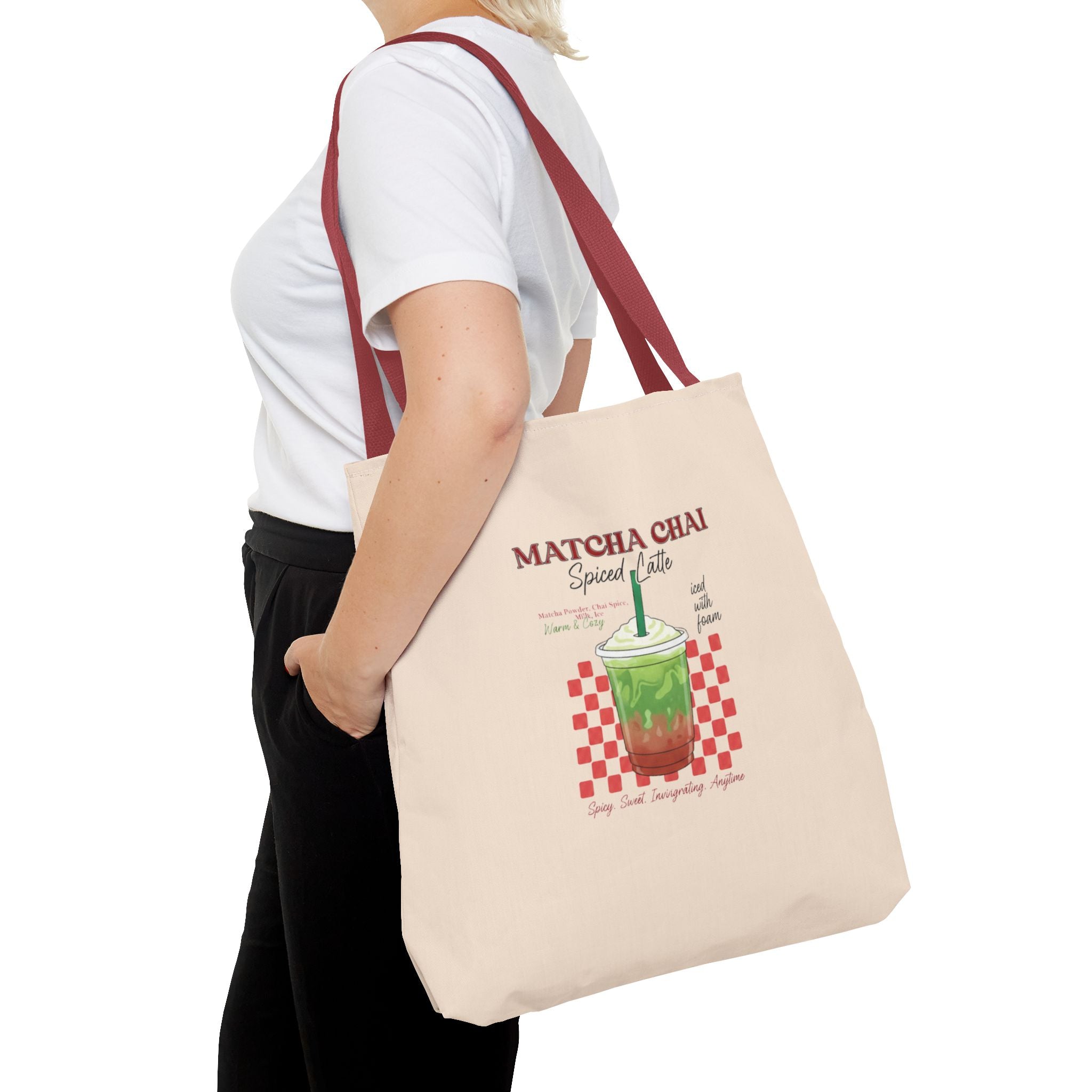 Retro Checker Iced Drink Graphic Tote