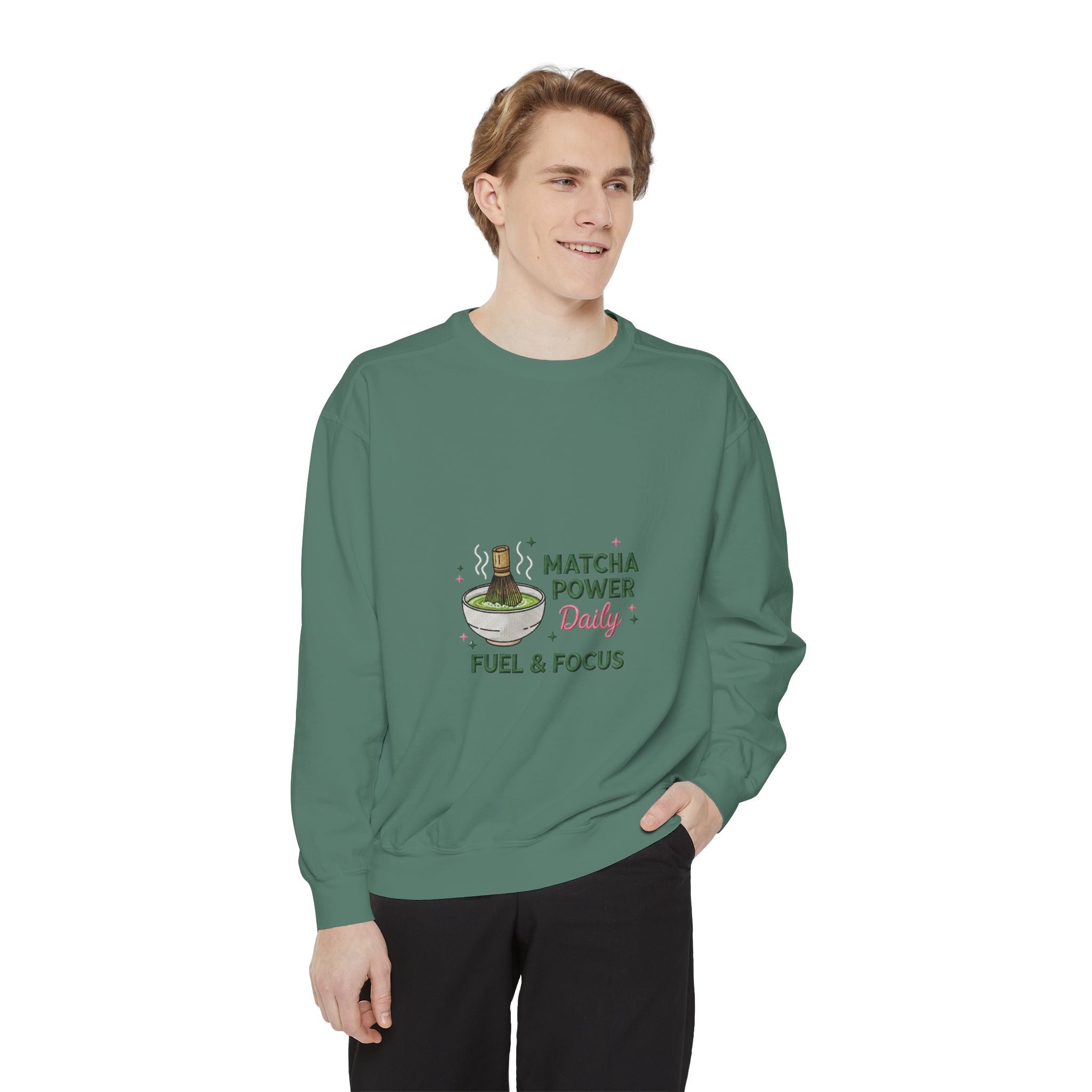 "Fuel & Focus" Cozy Tea Lover Crewneck