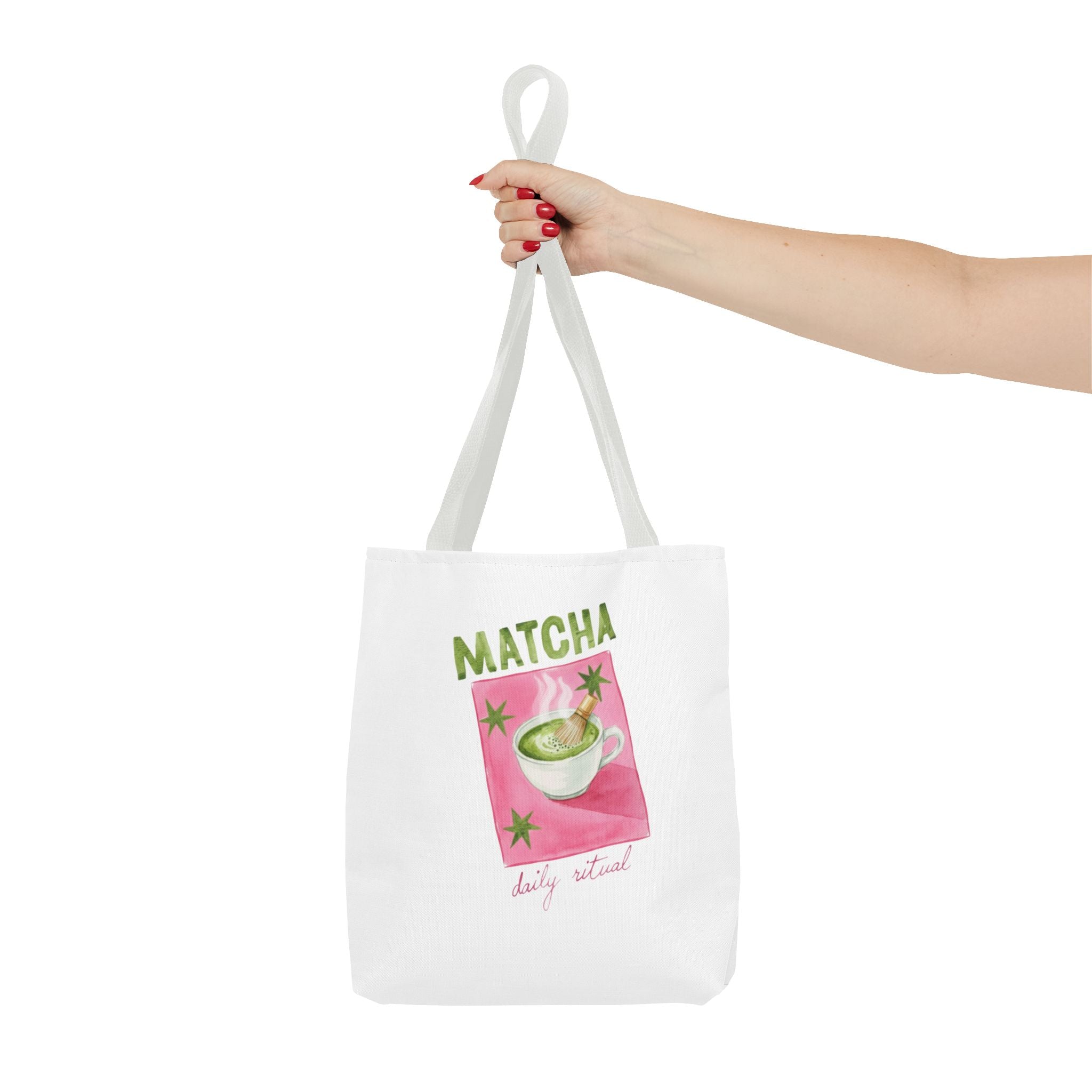 'Matcha Daily Ritual' Illustrated Tea Canvas Tote
