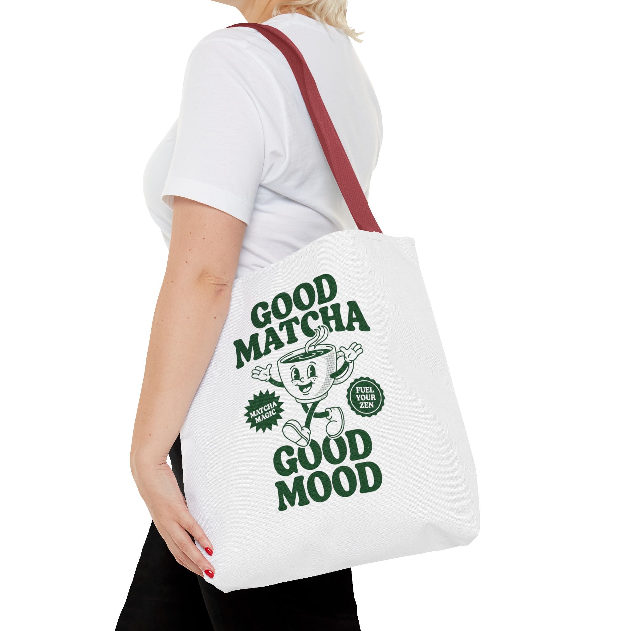 "Good Matcha Good Mood" Reusable Grocery & Coffee Lover Tote