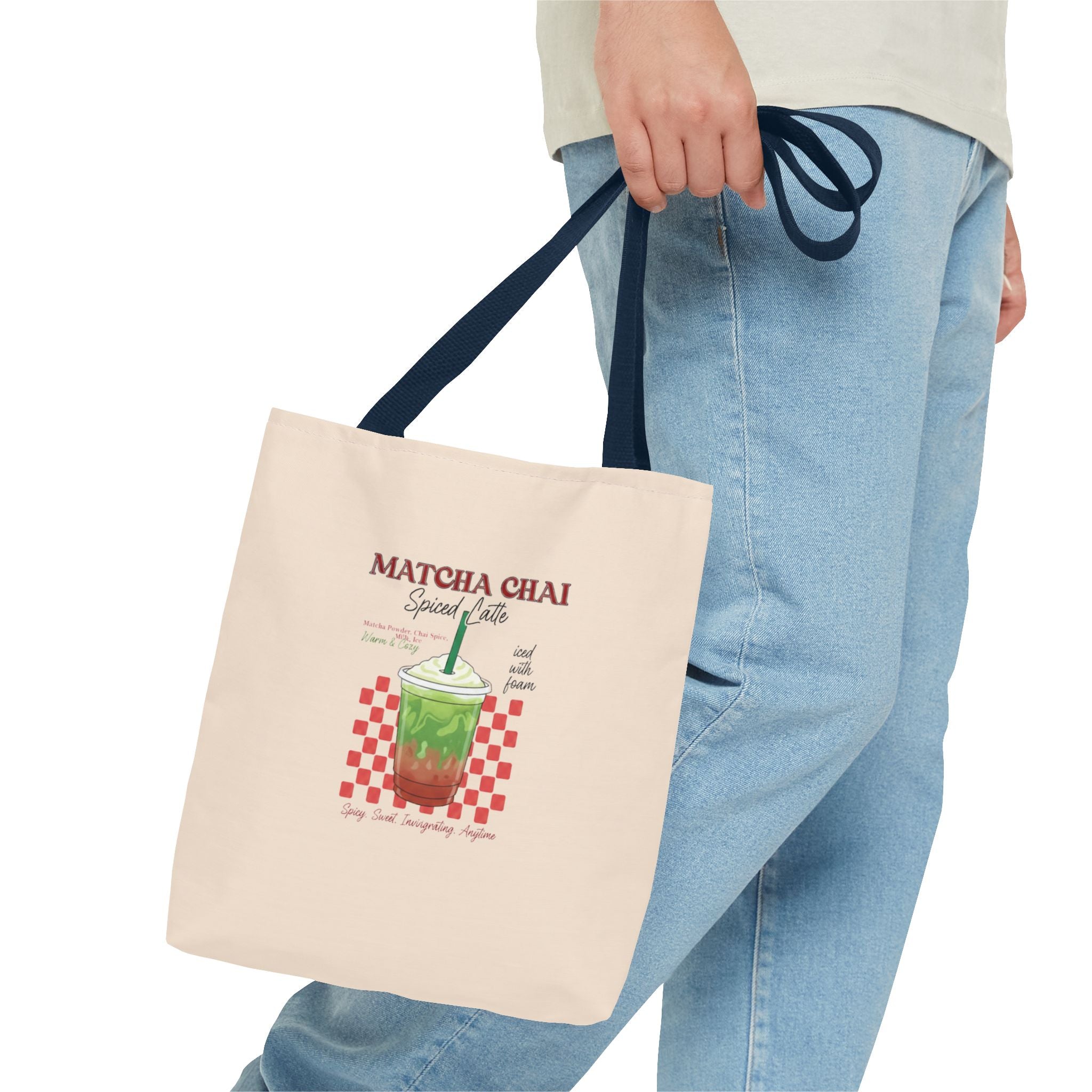 Retro Checker Iced Drink Graphic Tote