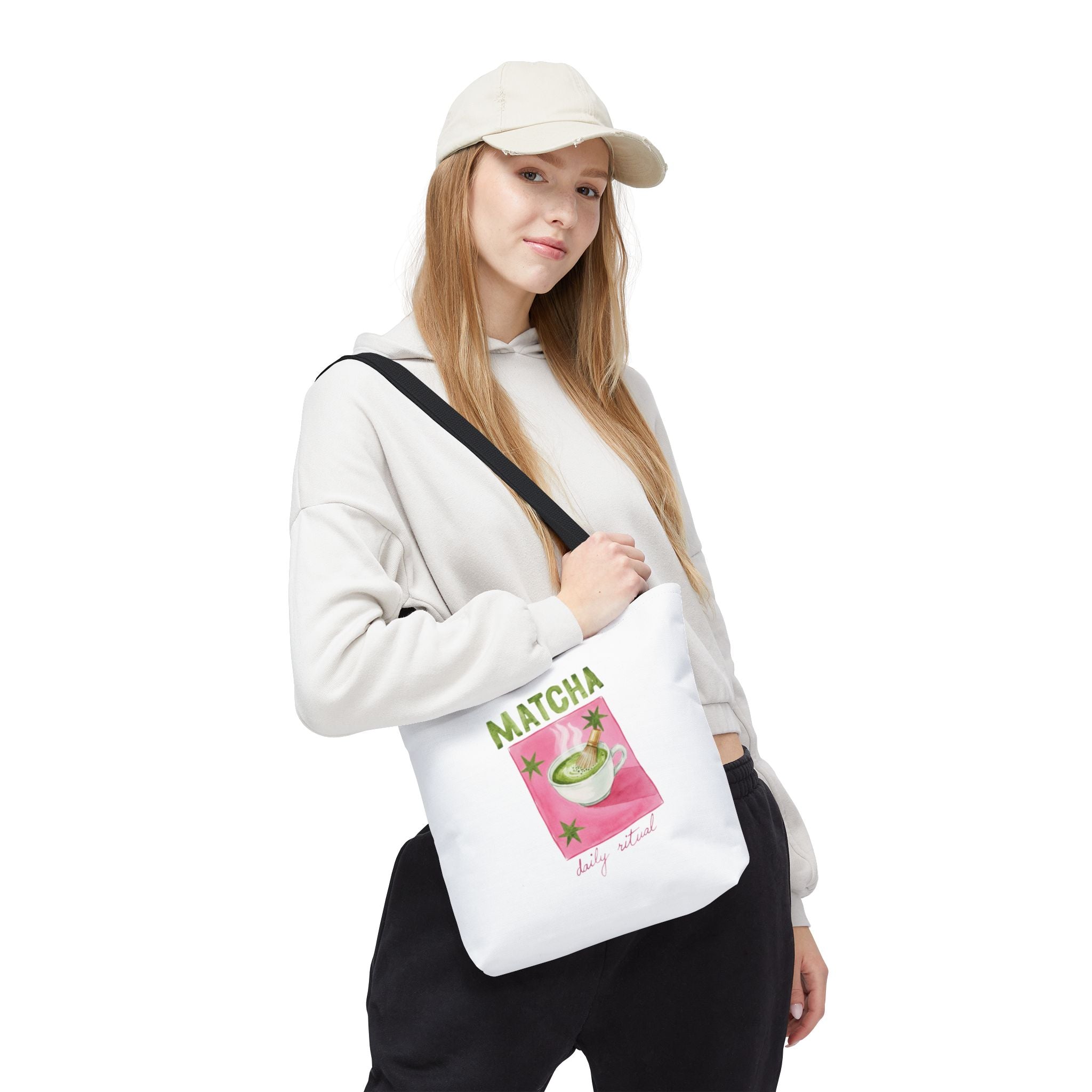 'Matcha Daily Ritual' Illustrated Tea Canvas Tote