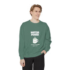 'Matcha Power' Graphic Cozy Pullover for Tea Lovers
