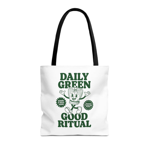 "Daily Green Good Ritual" Eco-Friendly Grocery Tote