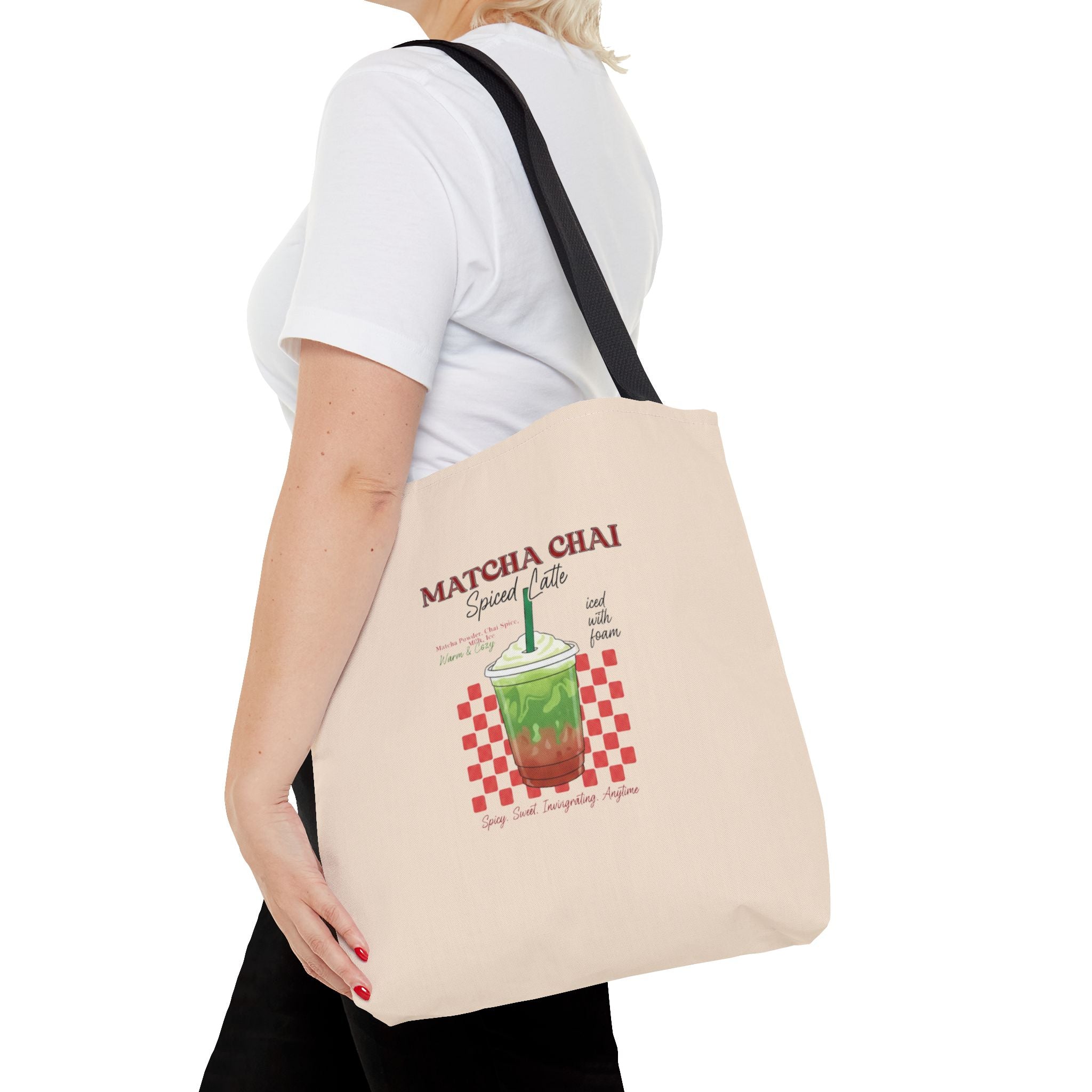 Retro Checker Iced Drink Graphic Tote