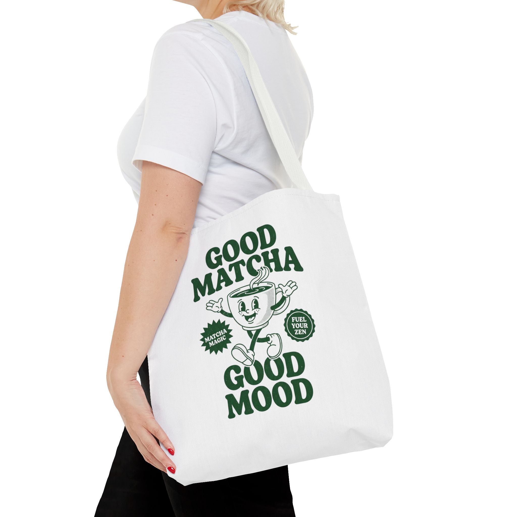 "Good Matcha Good Mood" Reusable Grocery & Coffee Lover Tote